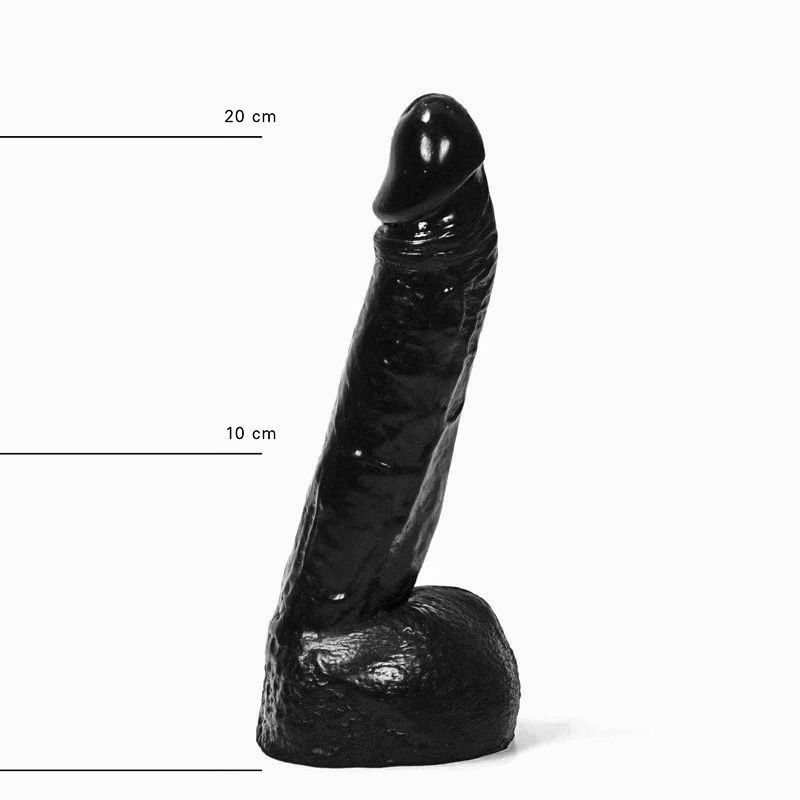 Dildo Realist All Black PVC Negru 21 cm, #6, Erotic24.ro