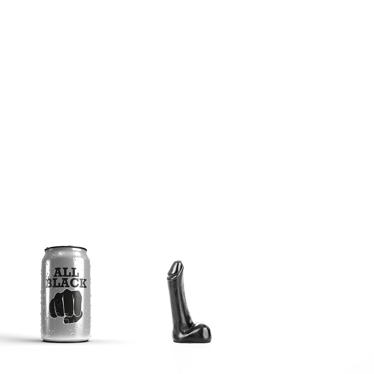 Mini Dildo Realist All Black PVC Negru 9 cm, #3, Erotic24.ro