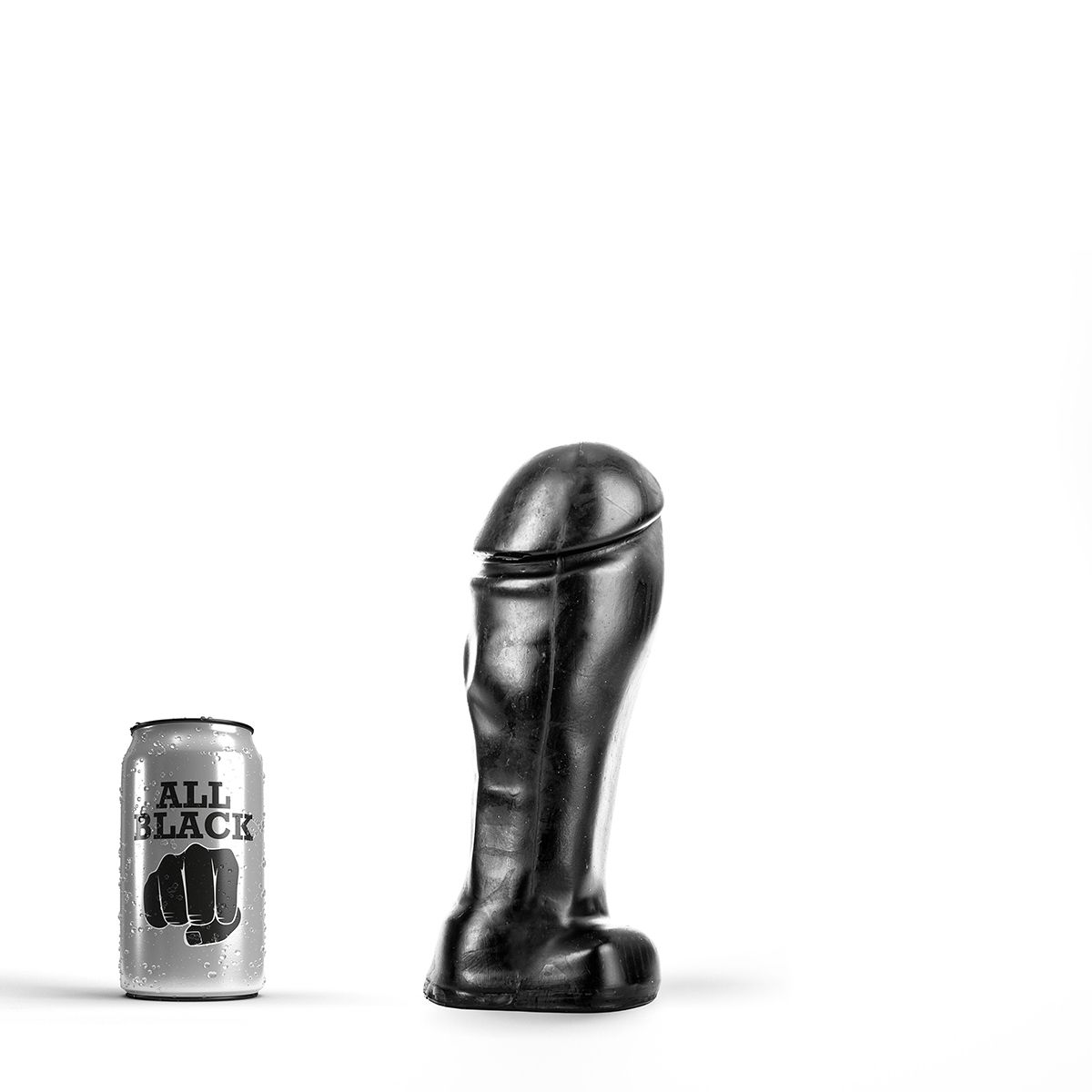 Dildo All Black PVC Negru 23 cm, Nr. 4, Erotic24.ro