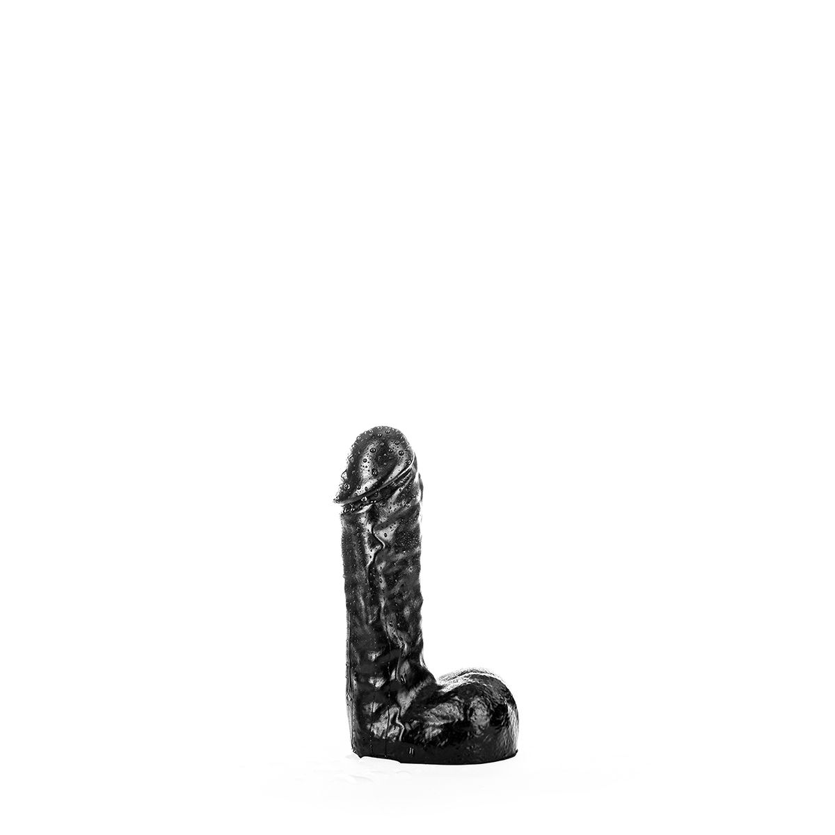 Dildo Realist All Black cu Testicule PVC Negru 19 cm, #5, Erotic24.ro