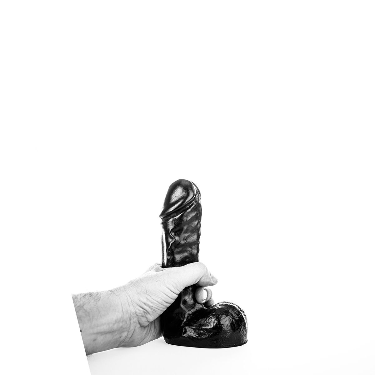 Dildo Realist All Black cu Testicule PVC Negru 19 cm, #2, Erotic24.ro