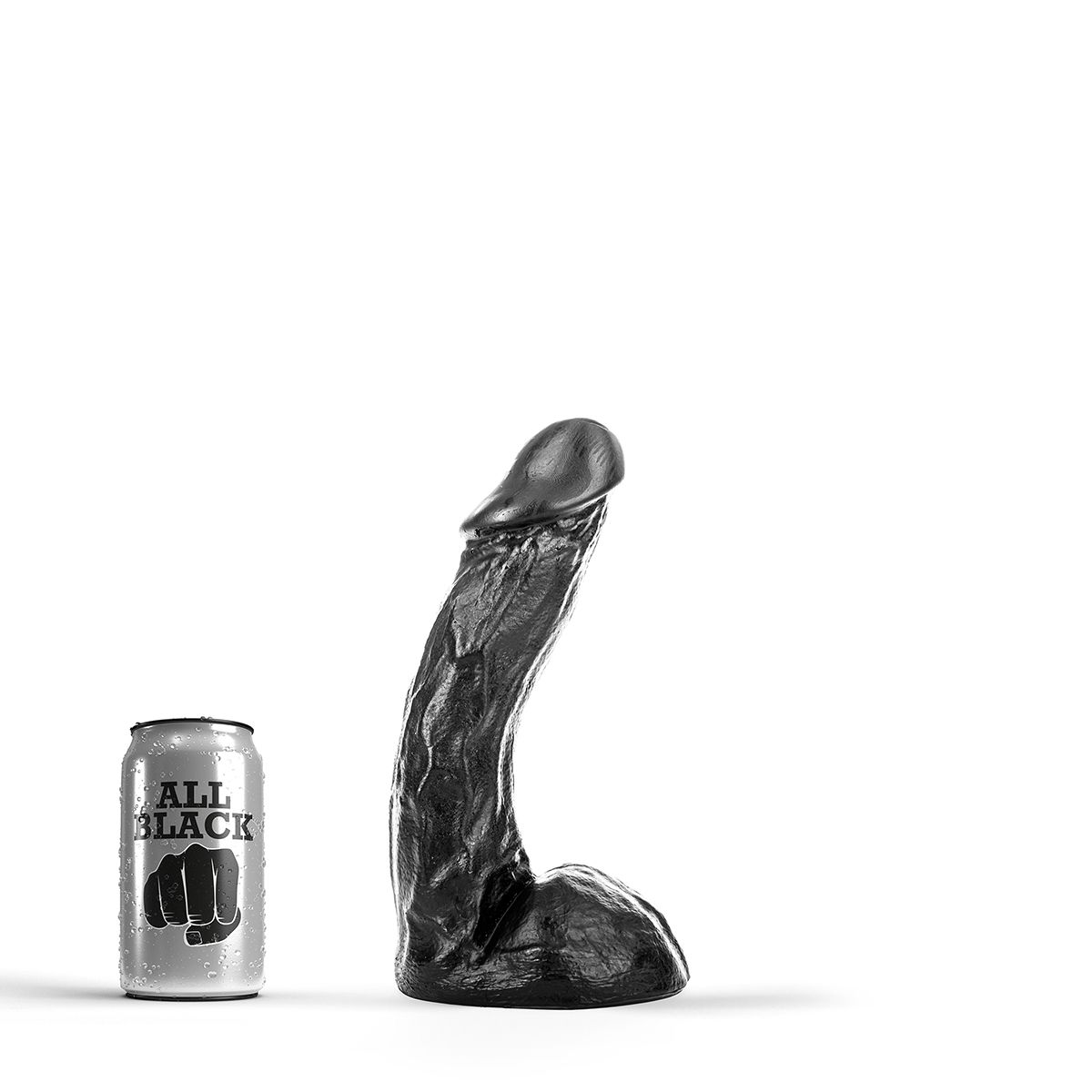 Dildo Realist All Black PVC Negru 26 cm, Nr. 5, Erotic24.ro