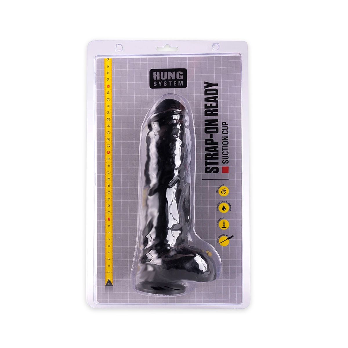 Dildo Realist Hung System Zac Medium Negru 25 cm, Nr. 3, Erotic24.ro