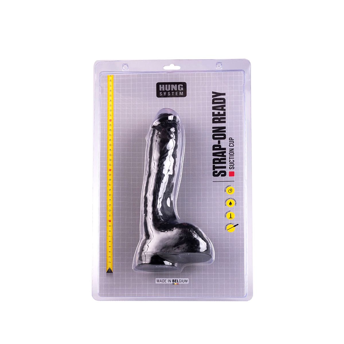 Dildo Realist Hung System Jay Large Negru 30 cm, Nr. 4, Erotic24.ro