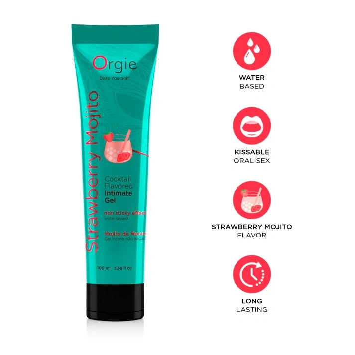 Gel Intim Lube Tube Cocktail Strawberry Mojito, 100 ml, #2, Erotic24.ro