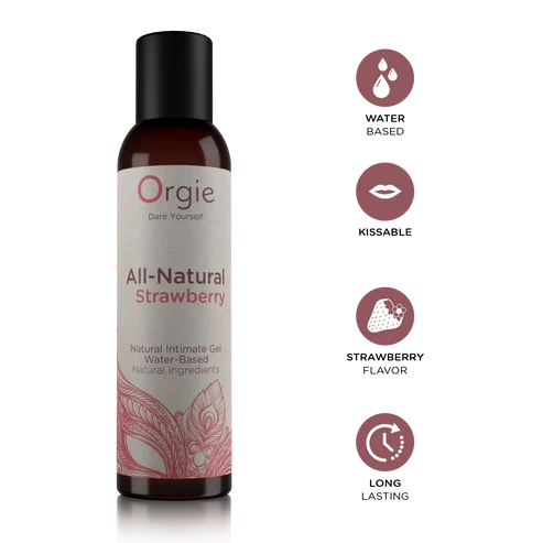 Gel Intim Natural pe Baza de Apa All-Natural Strawberry, 150 ml, #2, Erotic24.ro
