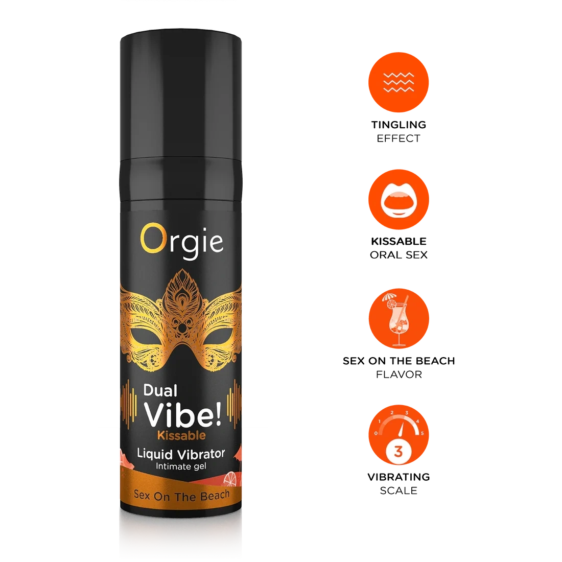 Gel Stimulator Kissable Vibrator Lichid Dual Vibe! Sex On The Beach, 15 ml, #2, Erotic24.ro