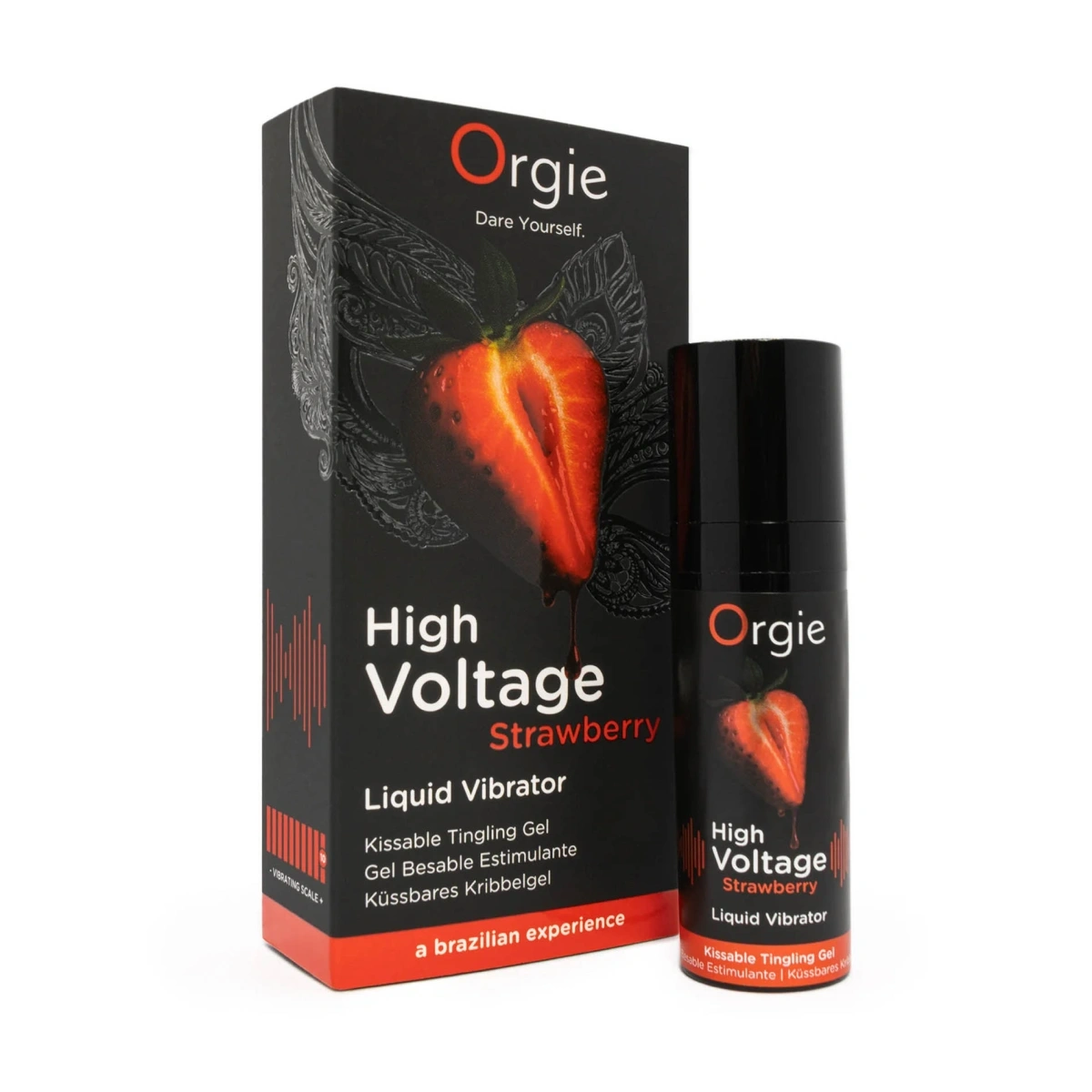 Gel Vibrator Lichid High Voltage, Aroma Capsuni, 15 ml