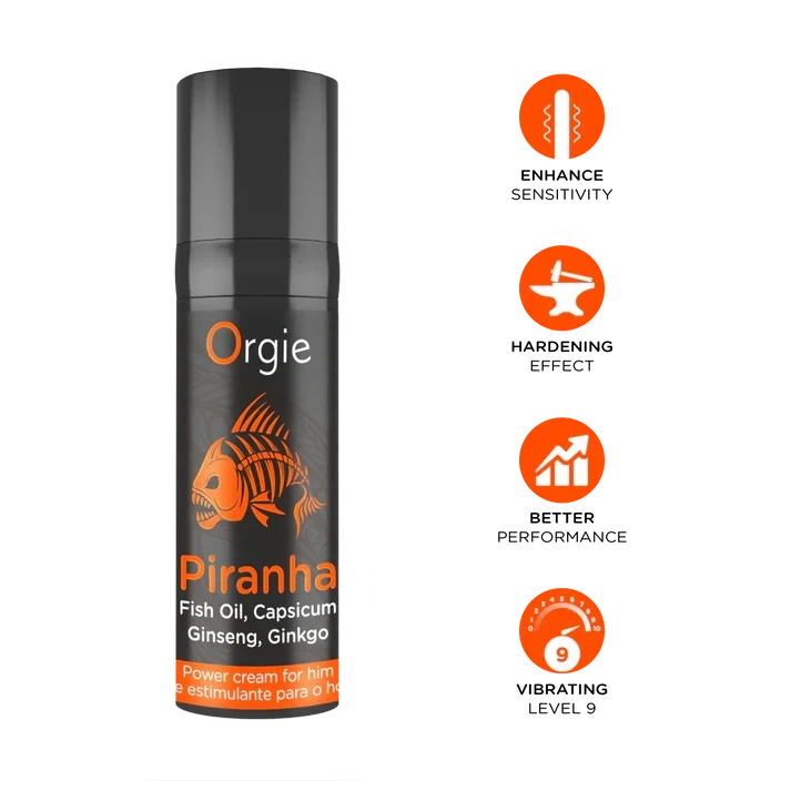Crema pentru Erectie Piranha Power Cream, 15 ml, Nr. 2, Erotic24.ro