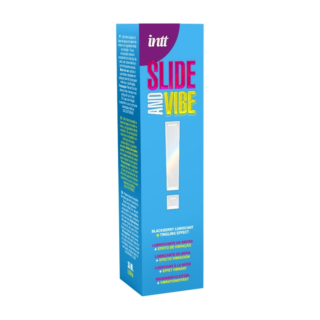 Lubrifiant Slide and Vibe pe Baza de Apa cu Efect Vibrator, Aroma Mure, 35 ml, Nr. 3, Erotic24.ro
