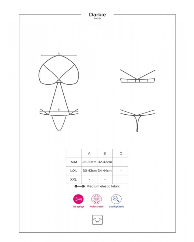 Body Darkie Negru S/M, Nr. 3, Erotic24.ro