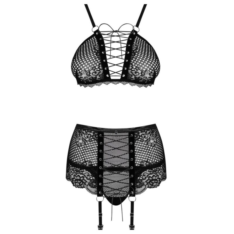 Set 3 Piese Lenjerie Basitta Negru L/XL, Nr. 3, Erotic24.ro