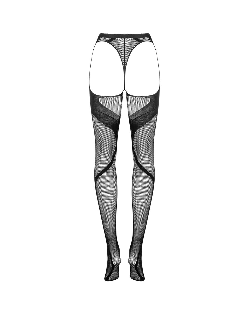 Ciorapi Crotchless Obsessive, Negru, S-L, #5, Erotic24.ro