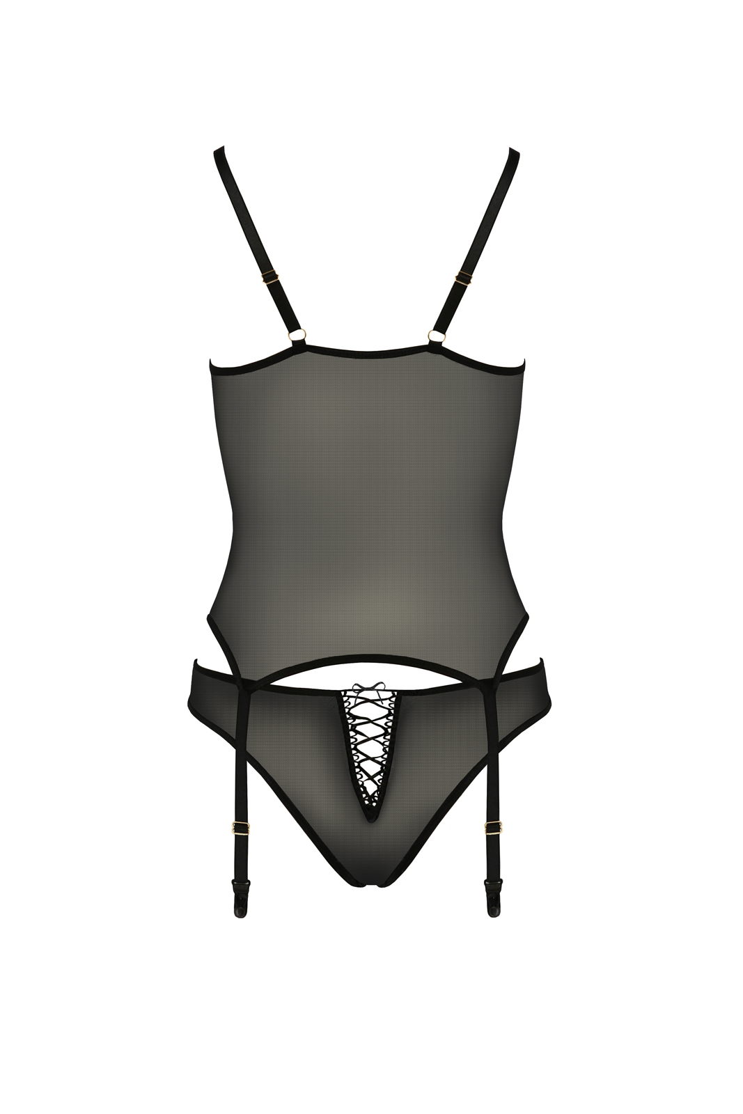 Corset si Bikini Lara, Negru, S/M, Nr. 5, Erotic24.ro