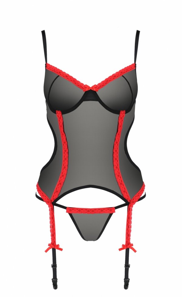 Corset si Bikini Duru din Tulle, Negru, S/M, #3, Erotic24.ro