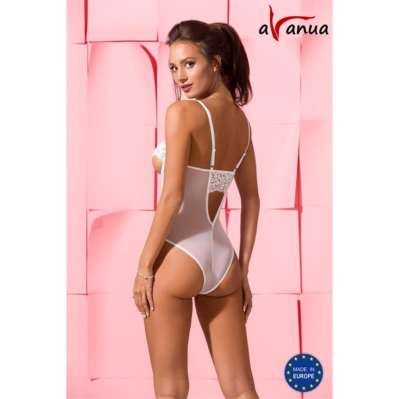 Body din Tulle si Dantela Silentia, Alb, S/M, #2, Erotic24.ro