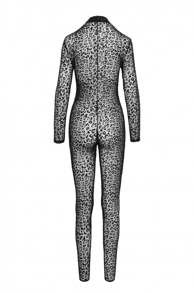 Catsuit Overall Transparent Leopard S, #5, Erotic24.ro