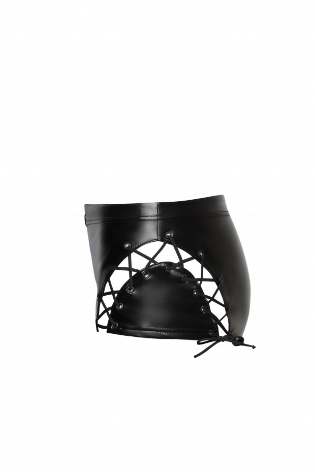 Pantaloni Scurti Powerwetlook Cu Snururi Laterale M, #5, Erotic24.ro