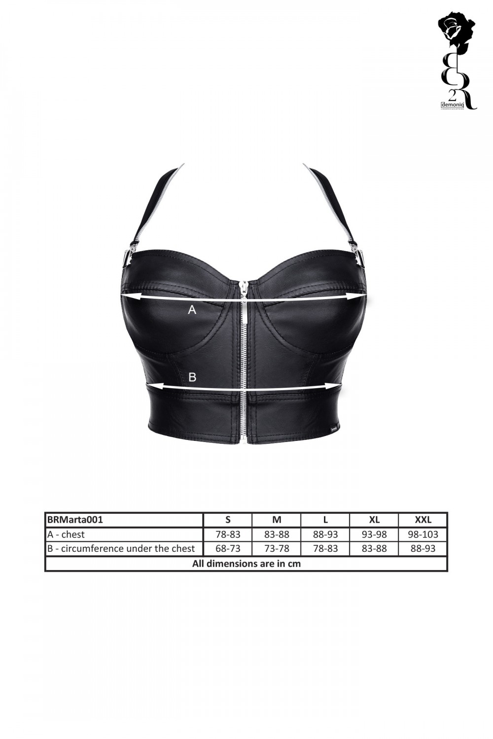 Top Scurt Marta Piele Ecologica Neagra cu Bretele Detasabile S, Nr. 8, Erotic24.ro