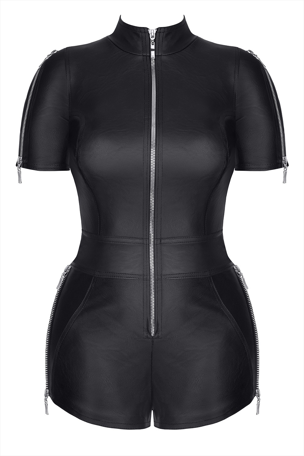 Salopeta din Piele Ecologica Marcella, Negru, S, #6, Erotic24.ro