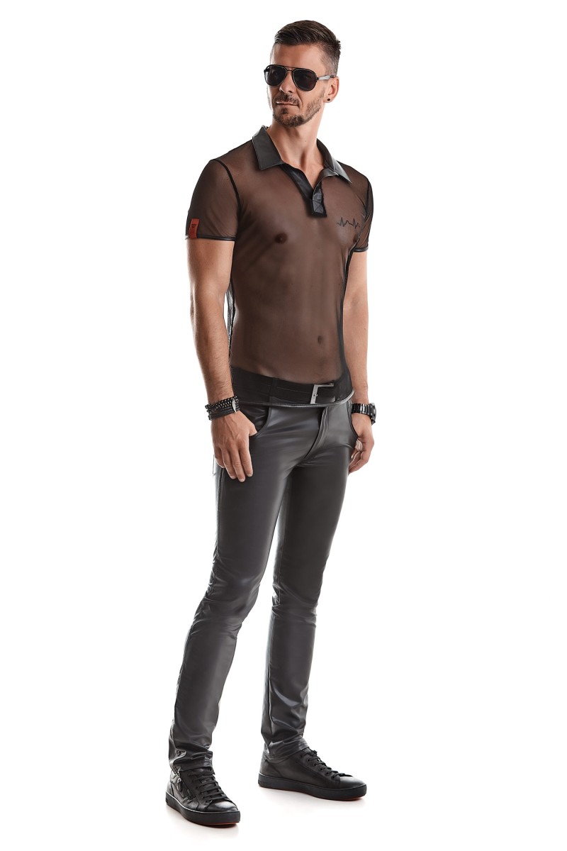 Tricou Polo Roberto din Plasa, Negru, M, #3, Erotic24.ro