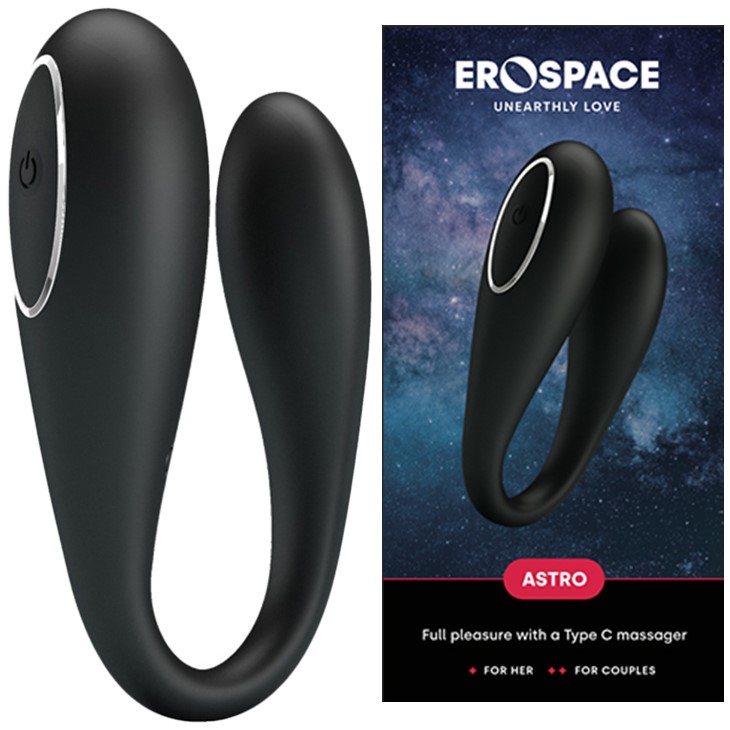 Stimulator Astro Remote Control, 12 Moduri Vibratii Puternice Erospace, Silicon, USB, Negru, #7, Erotic24.ro