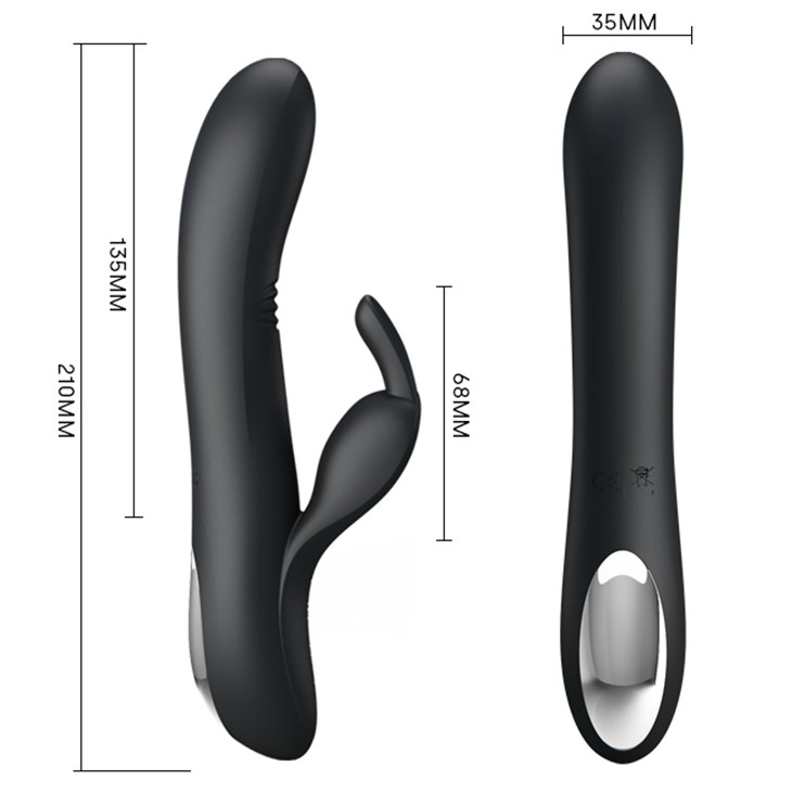 Vibrator Gemini Bending Erospace, Silicon, USB, Negru, 21 cm, #2, Erotic24.ro