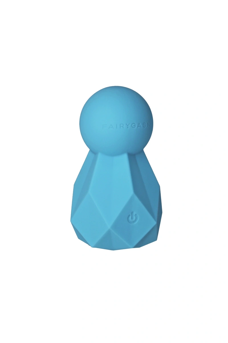 Vibrator Mini Wand BlissKey FairyGasm, 10 Moduri Vibratii, Silicon, USB, Albastru, 7.5 cm, #2, Erotic24.ro