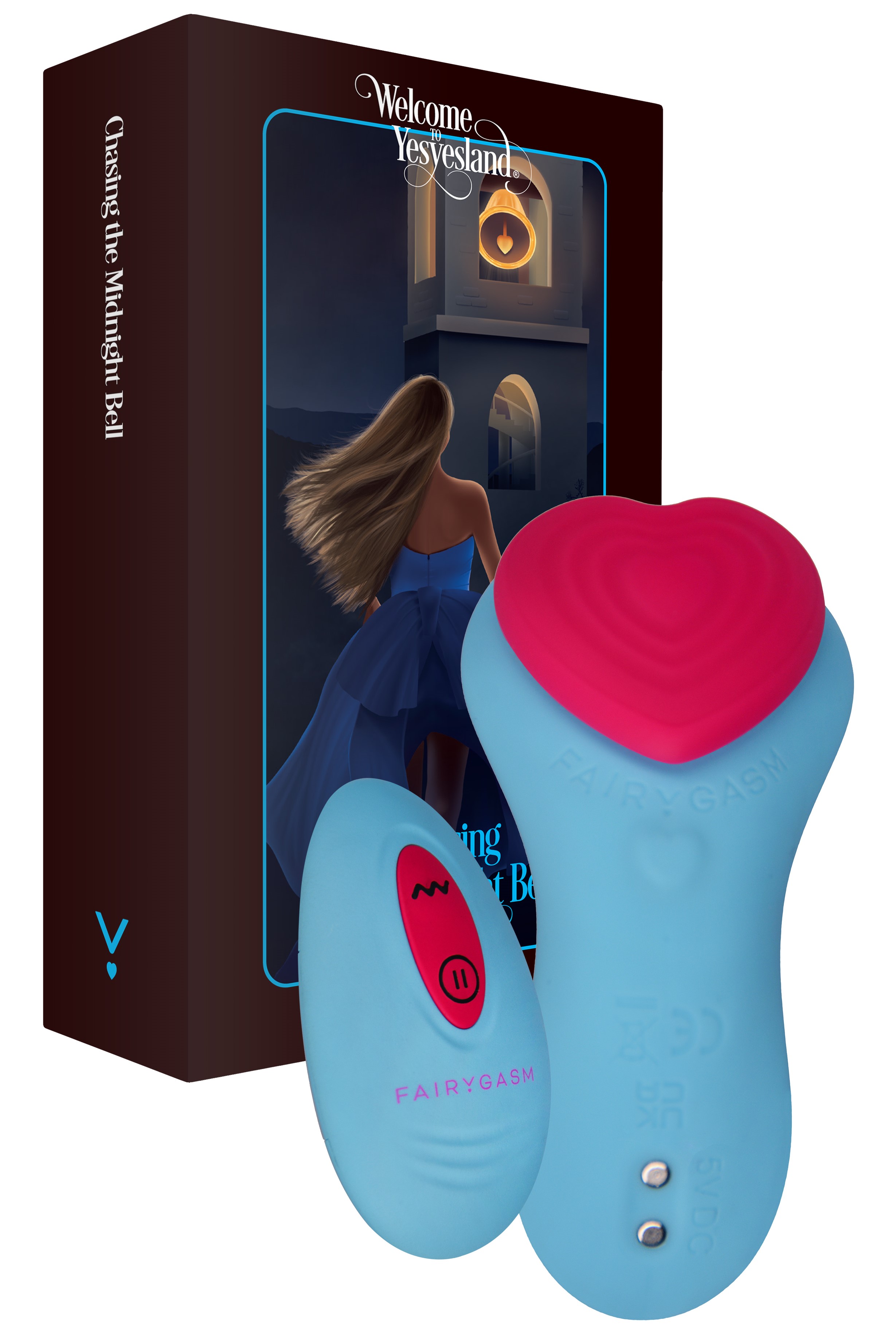 Vibrator Wearable HeartGem FairyGasm, 9 Moduri Vibratii, Remote Control, Silicon, USB, Albastru