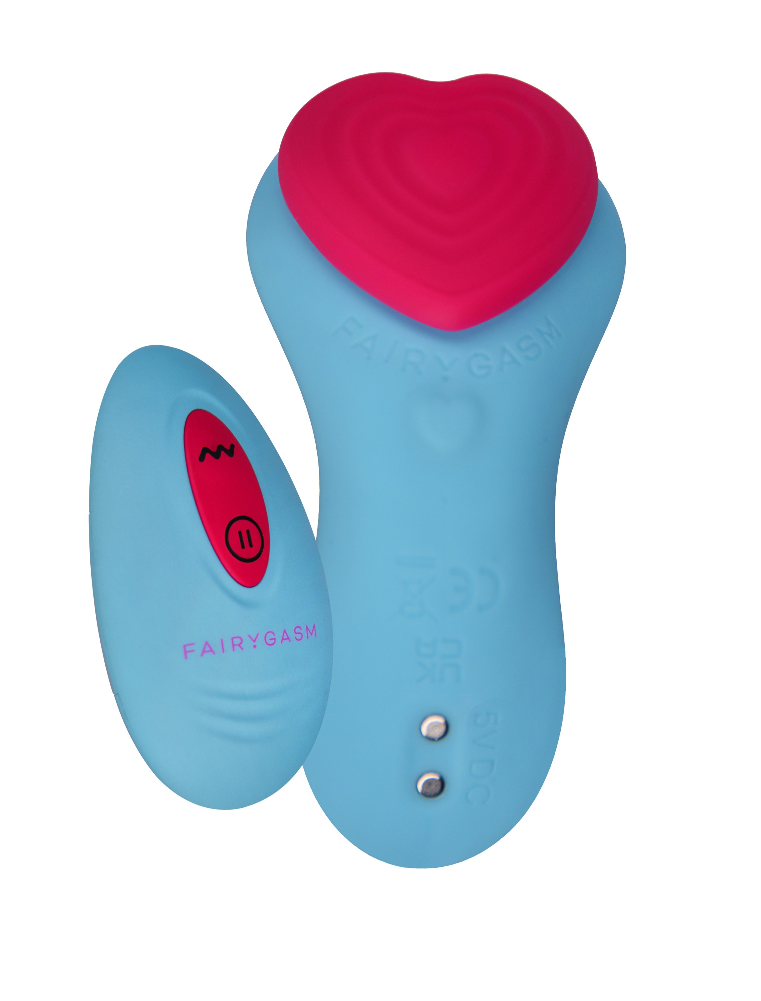 Vibrator Wearable HeartGem FairyGasm, 9 Moduri Vibratii, Remote Control, Silicon, USB, Albastru, Nr. 2, Erotic24.ro