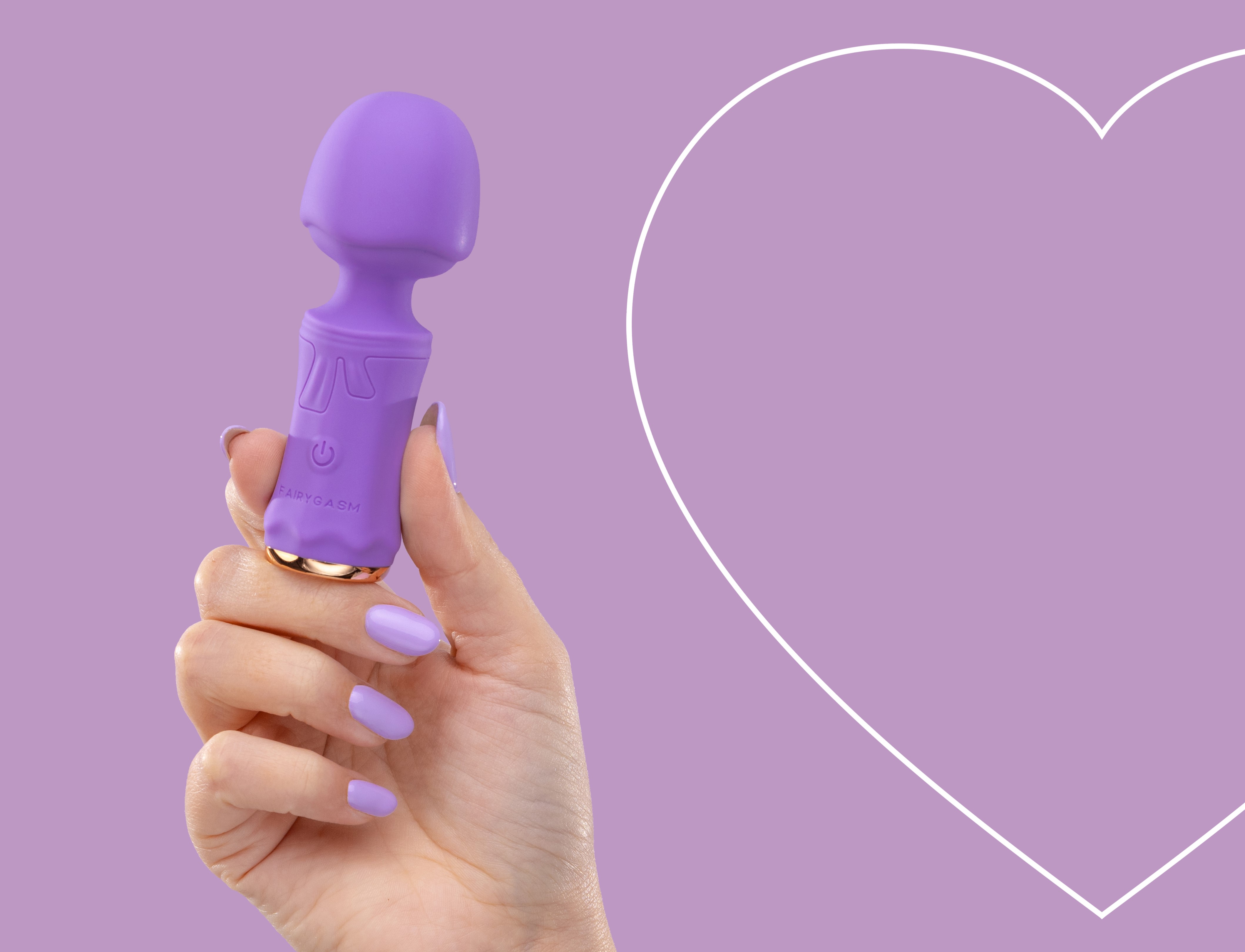Mini Wand SecretFuntasy FairyGasm, 10 Moduri Vibratii, Silicon, USB, IPX7, Mov, 11 cm, #7, Erotic24.ro