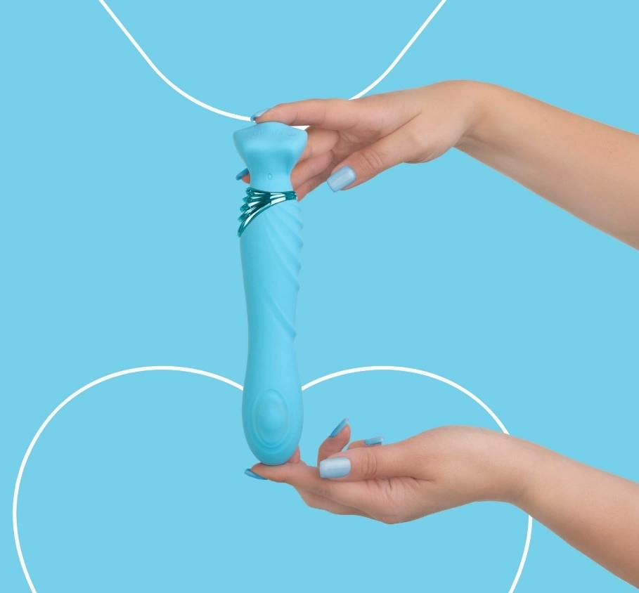 Vibrator Mermaids Extasy FairyGasm, 6 Moduri Vibratii, 6 Moduri Tapare, Silicon, USB, Albastru, #4, Erotic24.ro