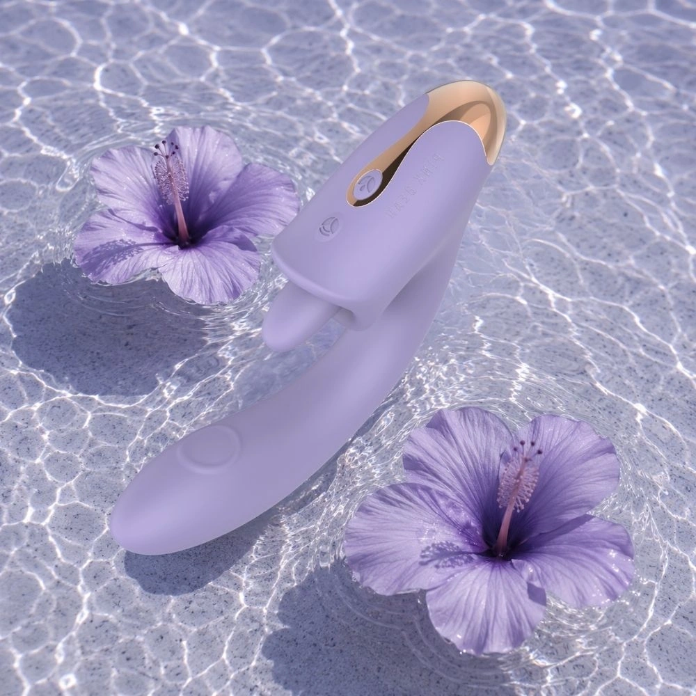 Vibrator Zenya, 9 Moduri Tapare, 9 Moduri Licking, Silicon, USB Magnetic, Lila, 18.1 cm, #4, Erotic24.ro
