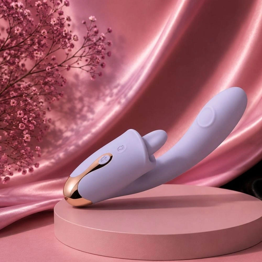 Vibrator Zenya, 9 Moduri Tapare, 9 Moduri Licking, Silicon, USB Magnetic, Lila, 18.1 cm, #5, Erotic24.ro