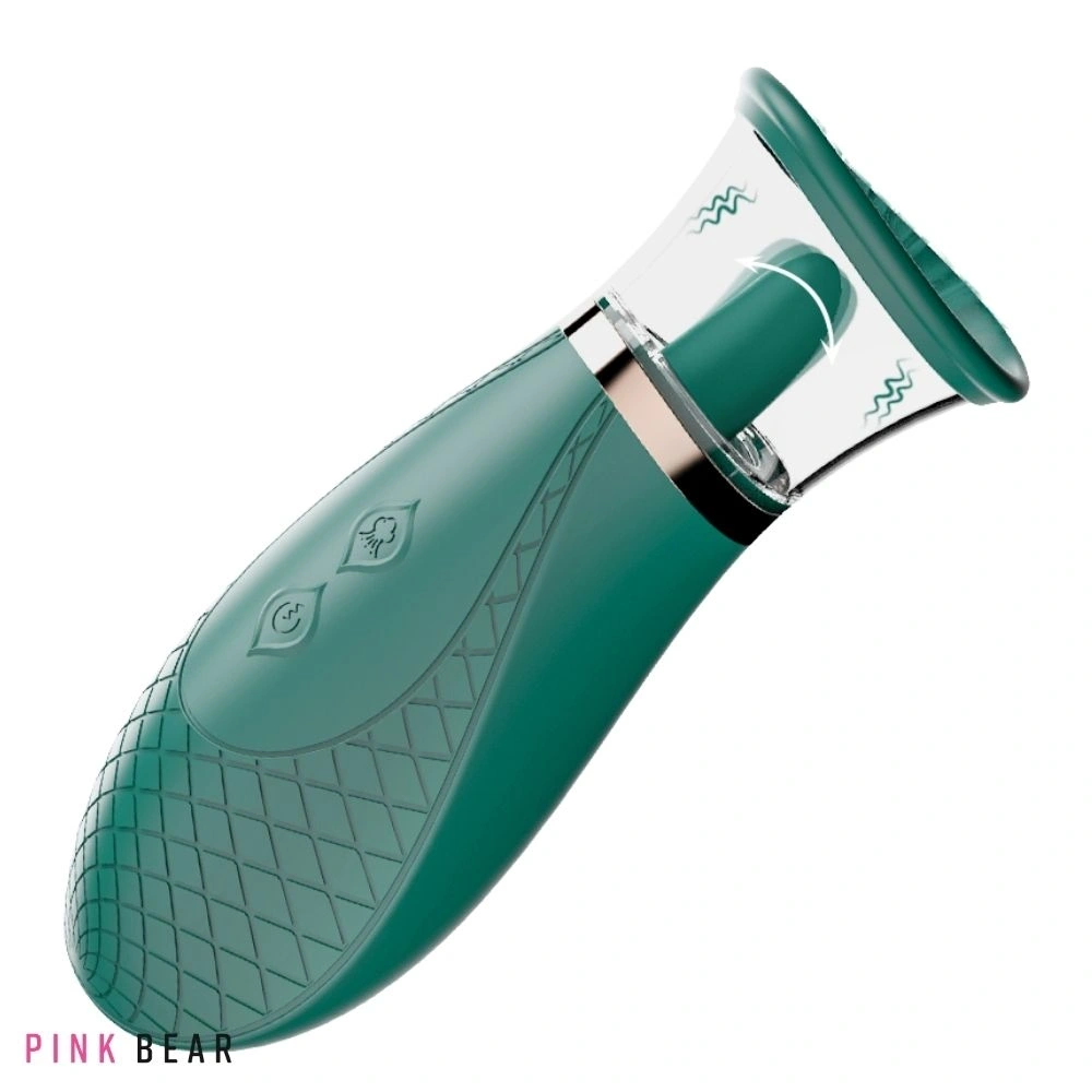 Stimulator Melow, 3 Moduri Suctiune, 9 Moduri Licking, Silicon, USB, Verde, 17 cm, #1, Erotic24.ro