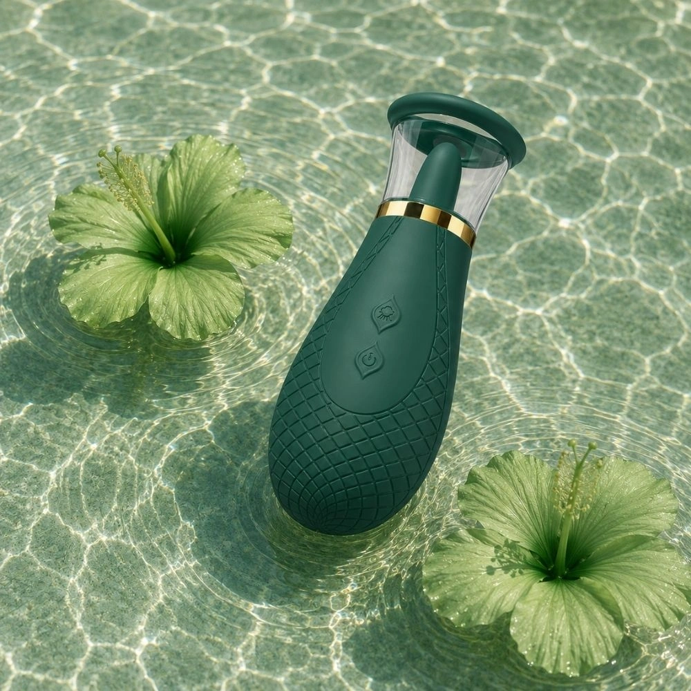 Stimulator Melow, 3 Moduri Suctiune, 9 Moduri Licking, Silicon, USB, Verde, 17 cm, #10, Erotic24.ro