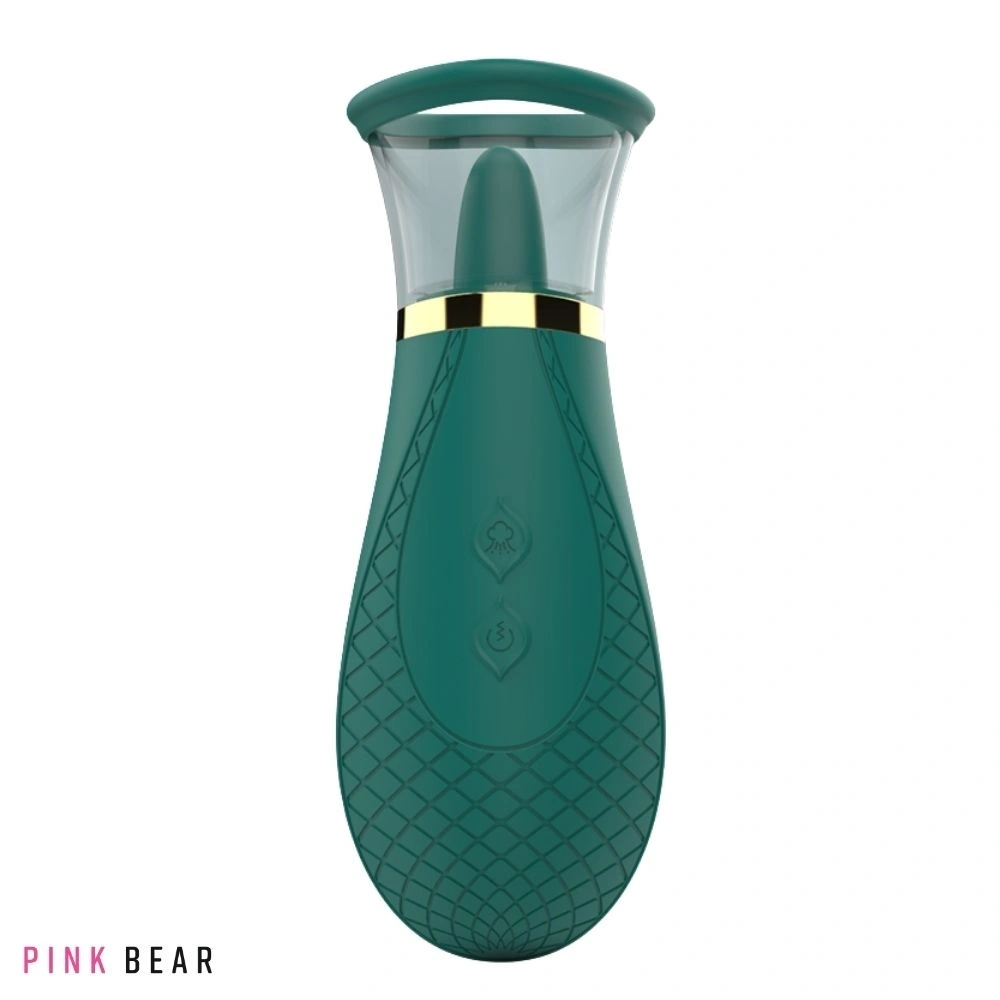 Stimulator Melow, 3 Moduri Suctiune, 9 Moduri Licking, Silicon, USB, Verde, 17 cm, #4, Erotic24.ro