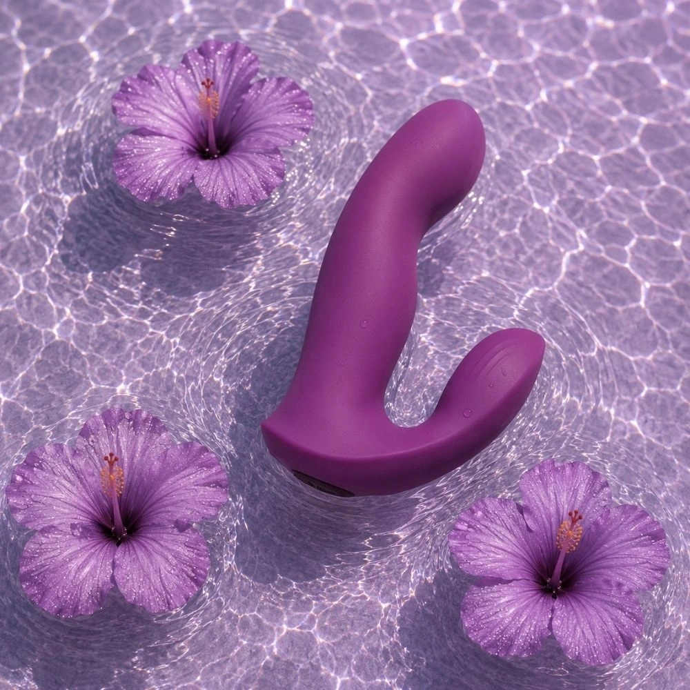 Vibrator Caress, 9 Moduri Vibratii, Silicon, USB, Mov, 11.6 cm, #6, Erotic24.ro
