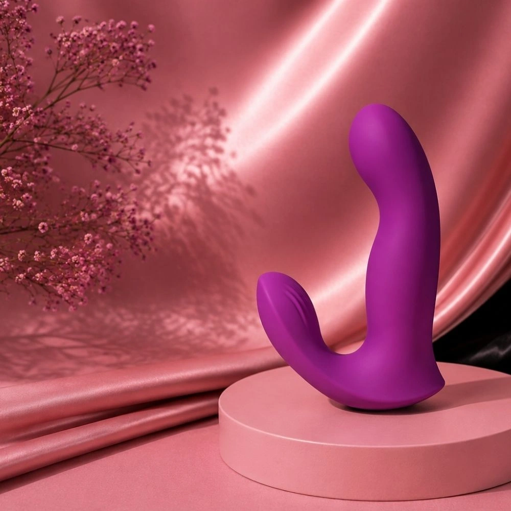 Vibrator Caress, 9 Moduri Vibratii, Silicon, USB, Mov, 11.6 cm, #5, Erotic24.ro