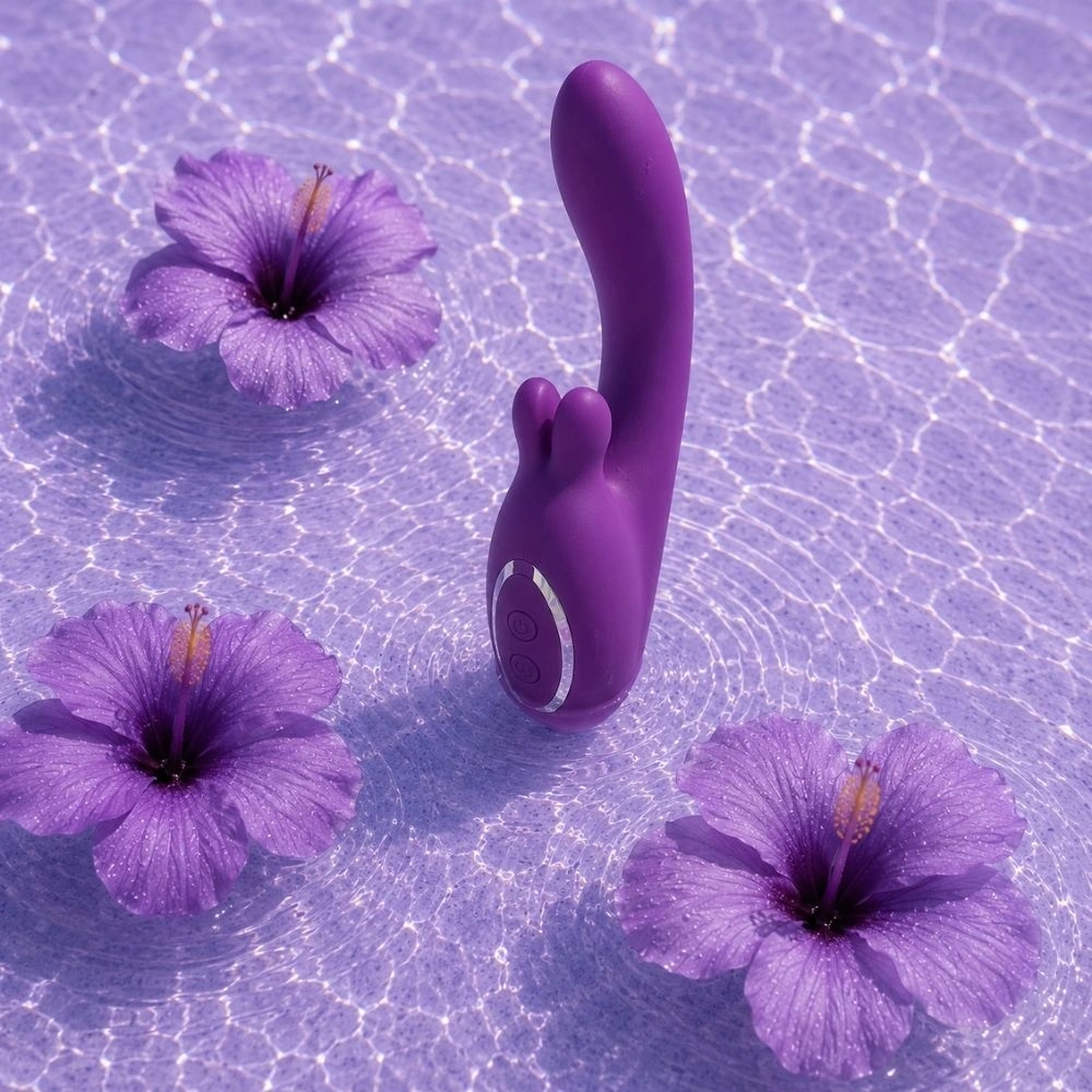 Vibrator Nexon, 9 Moduri Rotatii, 9 Moduri Vibratii, Silicon, USB, Mov, 19.4 cm, #8, Erotic24.ro