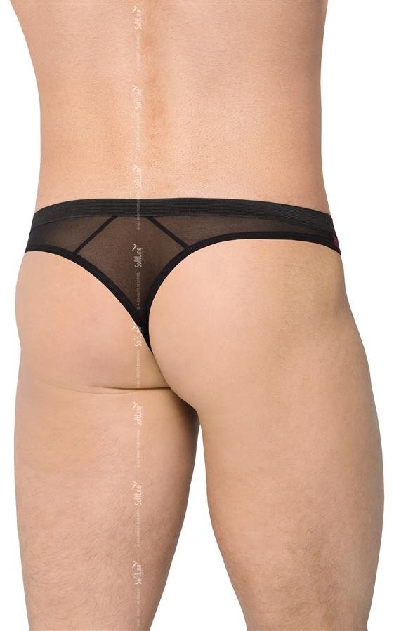 Bikini Tanga Barbati din Plasa Transparenta cu Insertii Florale, M, #2, Erotic24.ro