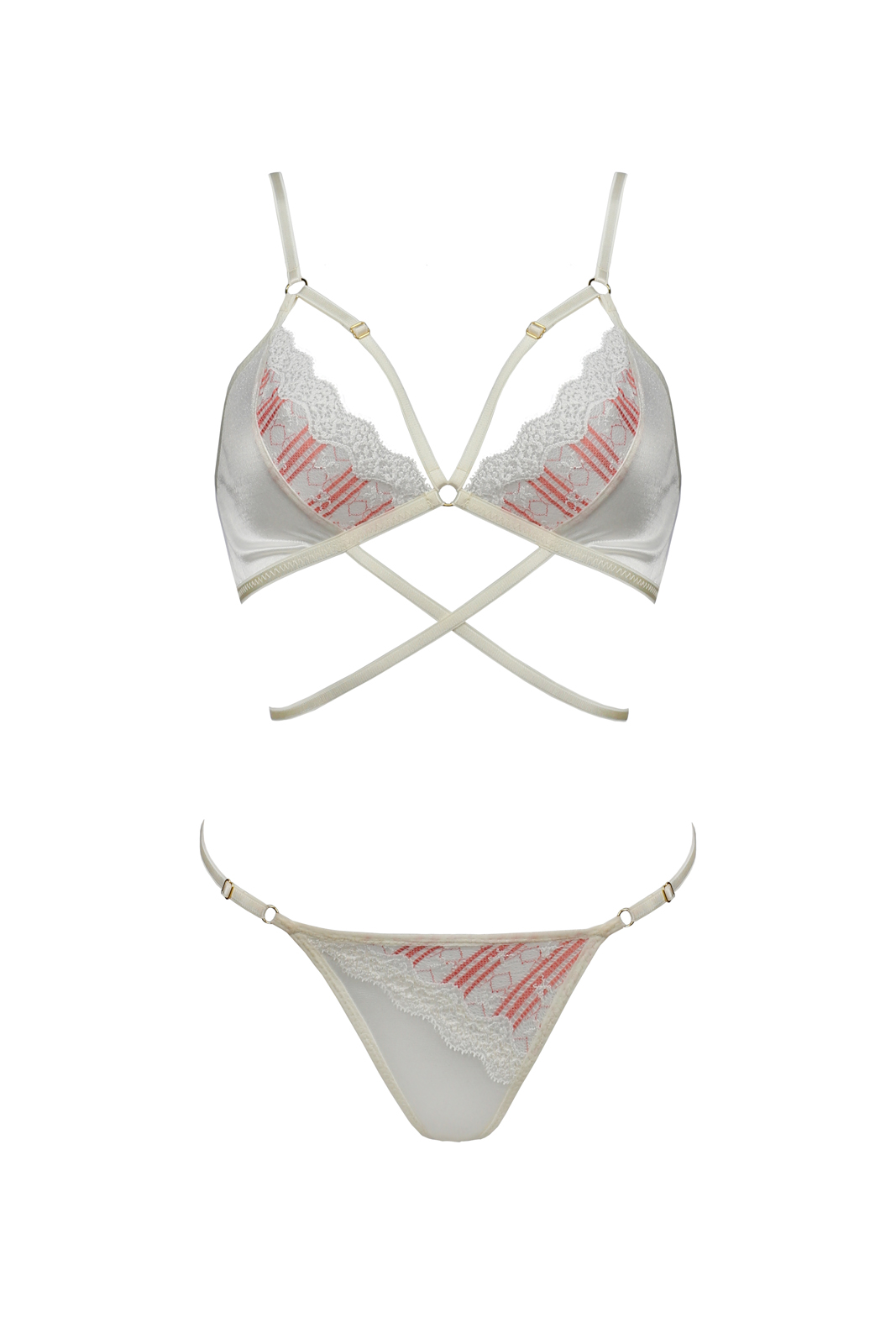 Set Lenjerie Eliza 2 Piese, Ecru, S/M, #3, Erotic24.ro