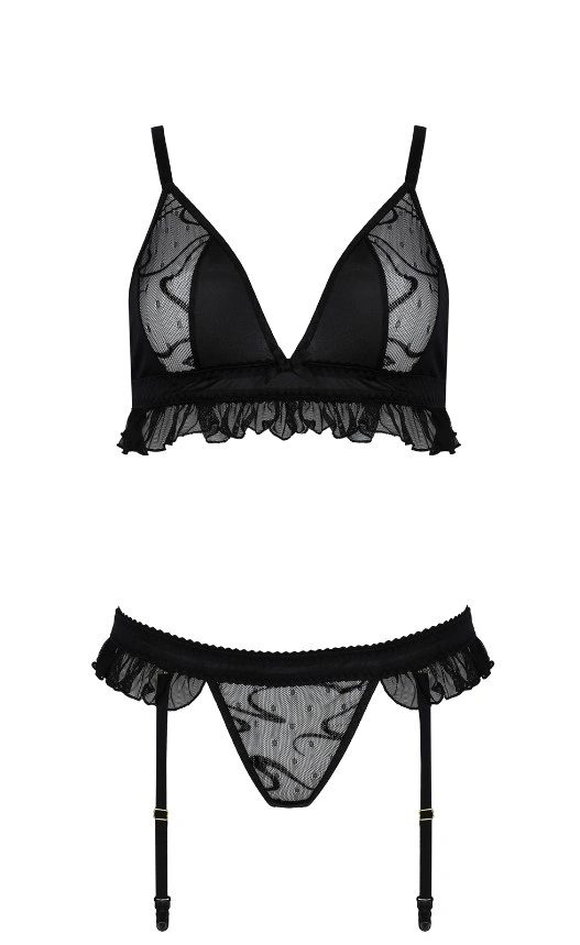 Set Lenjerie Lussinda 2 Piesem Negru, S/M, #3, Erotic24.ro