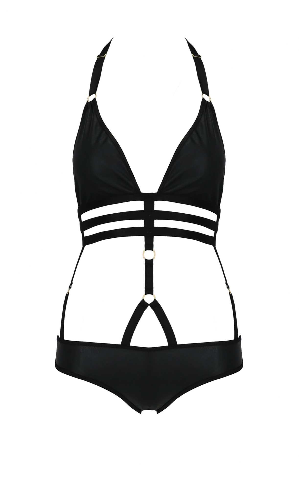 Body din Piele Ecologica Lamis, Negru, S/M, Nr. 3, Erotic24.ro