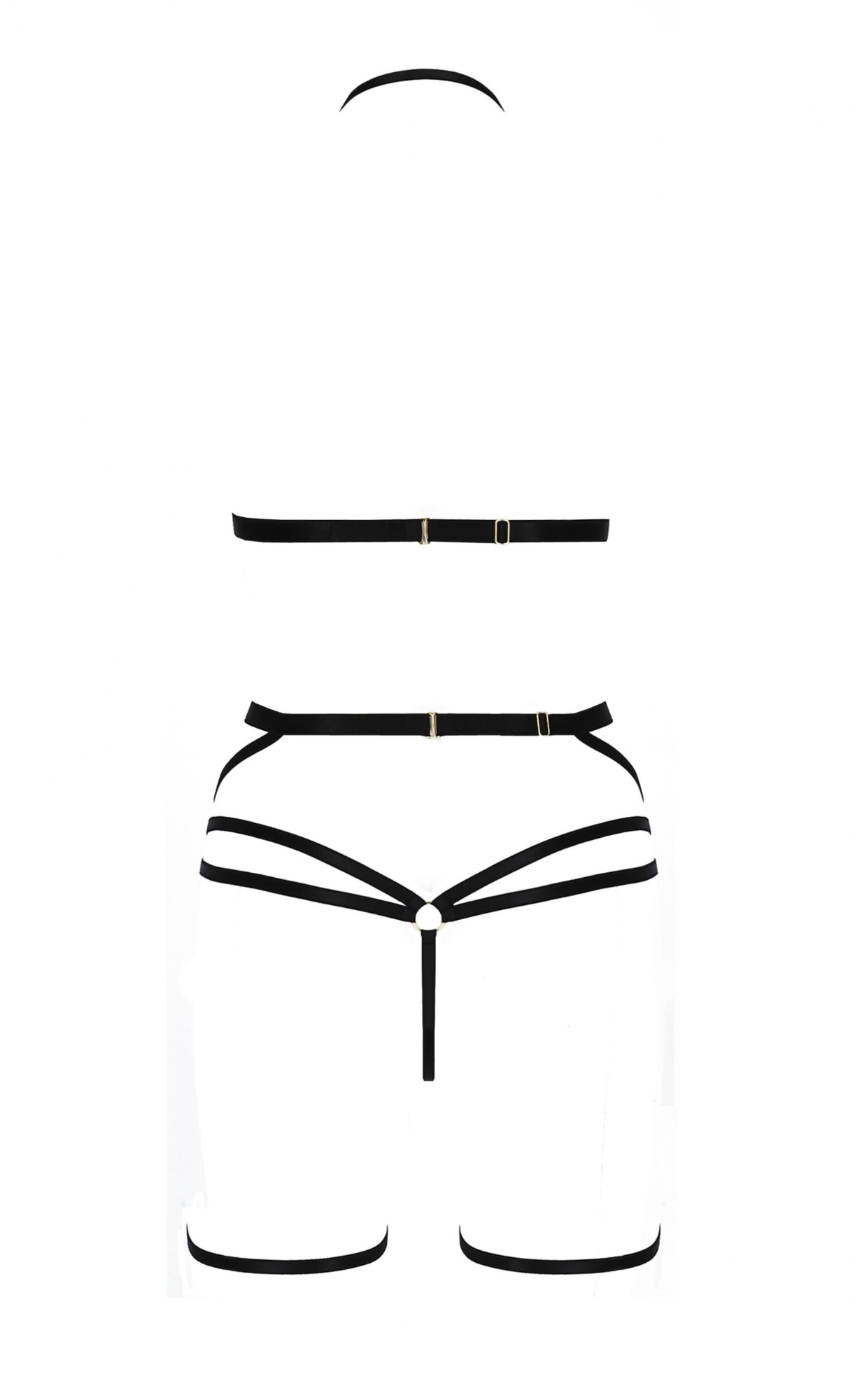 Set 3 Piese Morgan Multi Straps, Negru, S/M, Nr. 4, Erotic24.ro