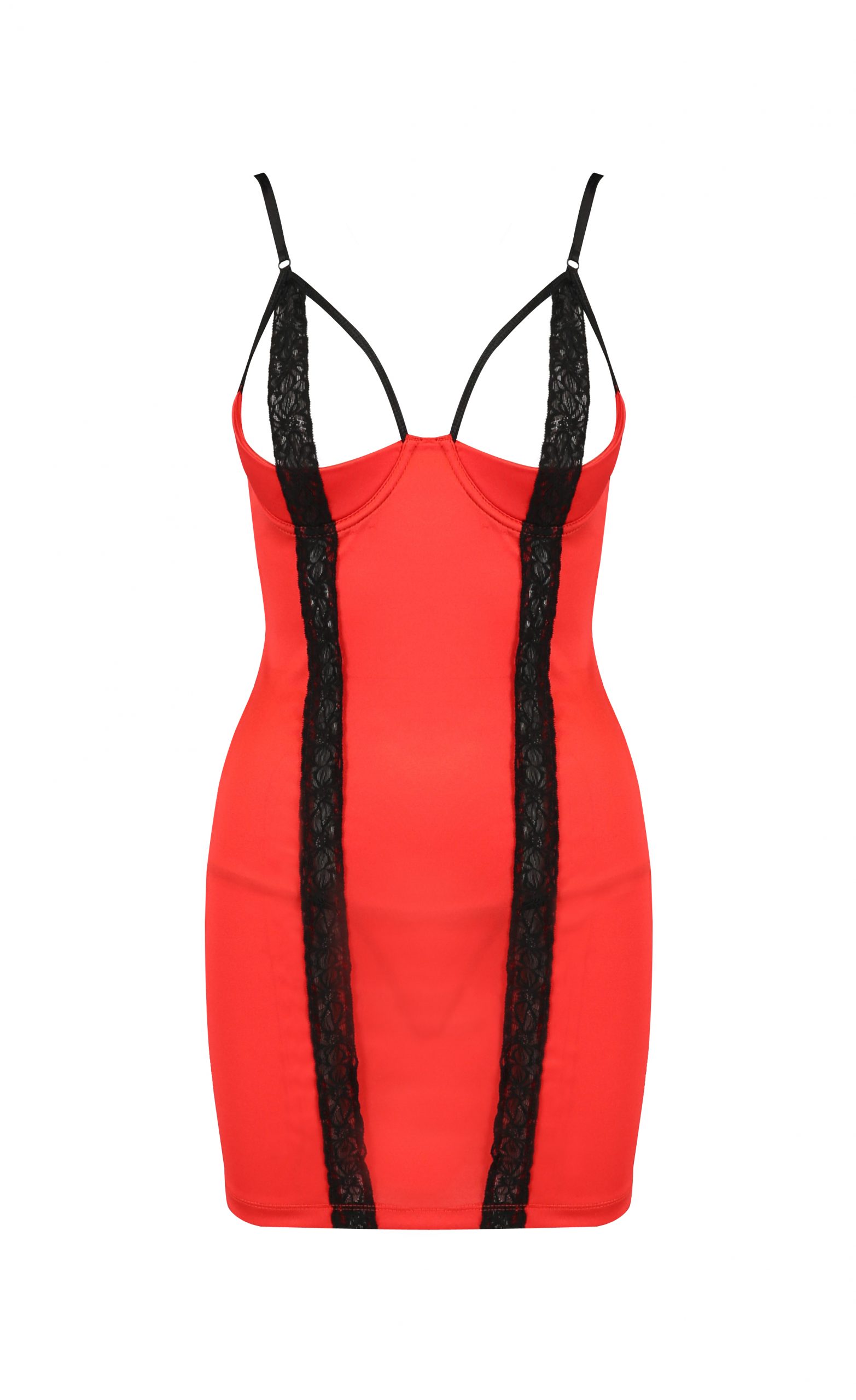 Rochie Sexy Femmina, Rosu/Negru, S/M, #3, Erotic24.ro