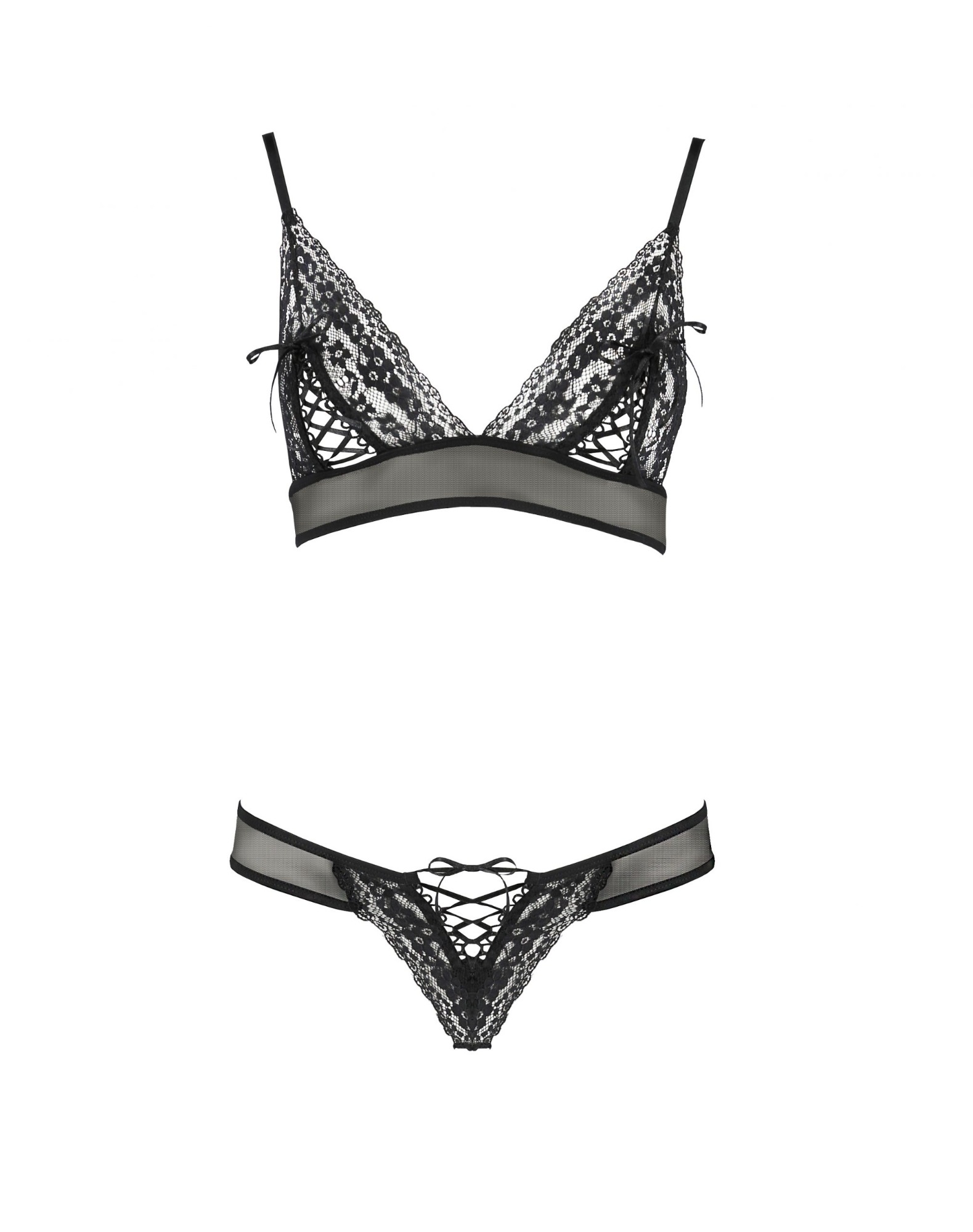 Set Lenjerie ERZA, Negru, S/M, #3, Erotic24.ro