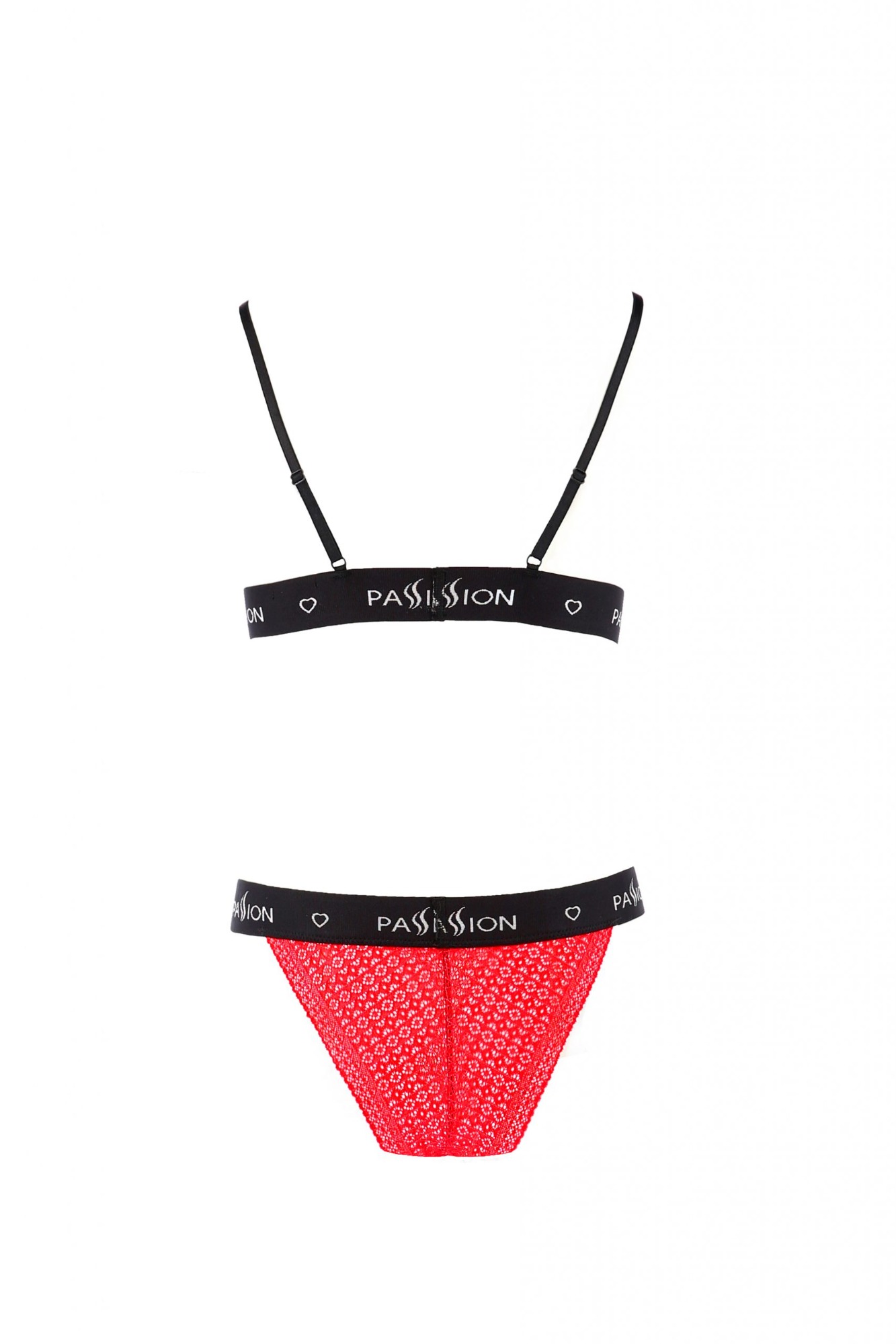 Set Lenjerie Glamiss din Dantela, Rosu/Negru, S/M, Nr. 4, Erotic24.ro