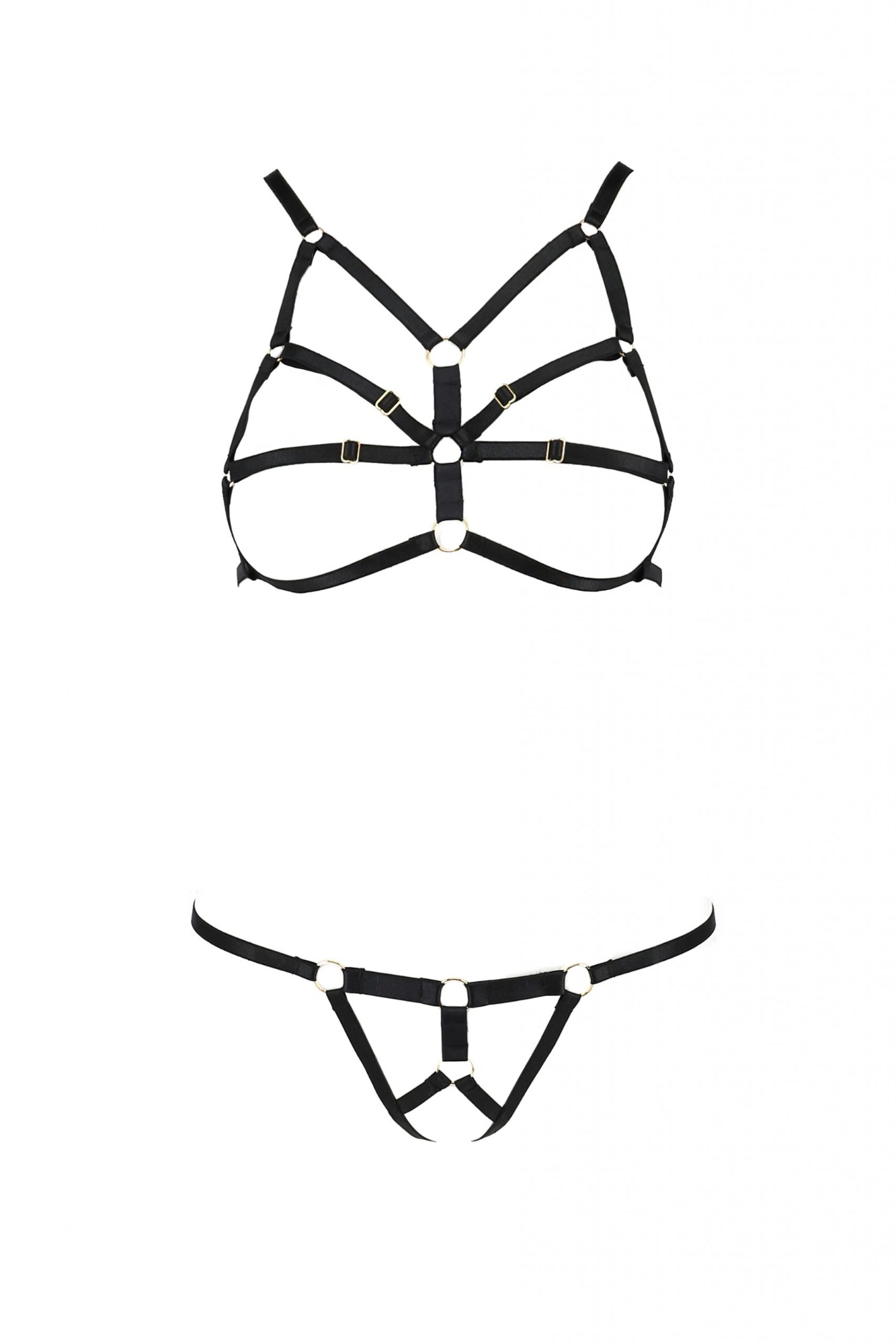 Bikini Harness Armanda, Negru, S/M, #4, Erotic24.ro
