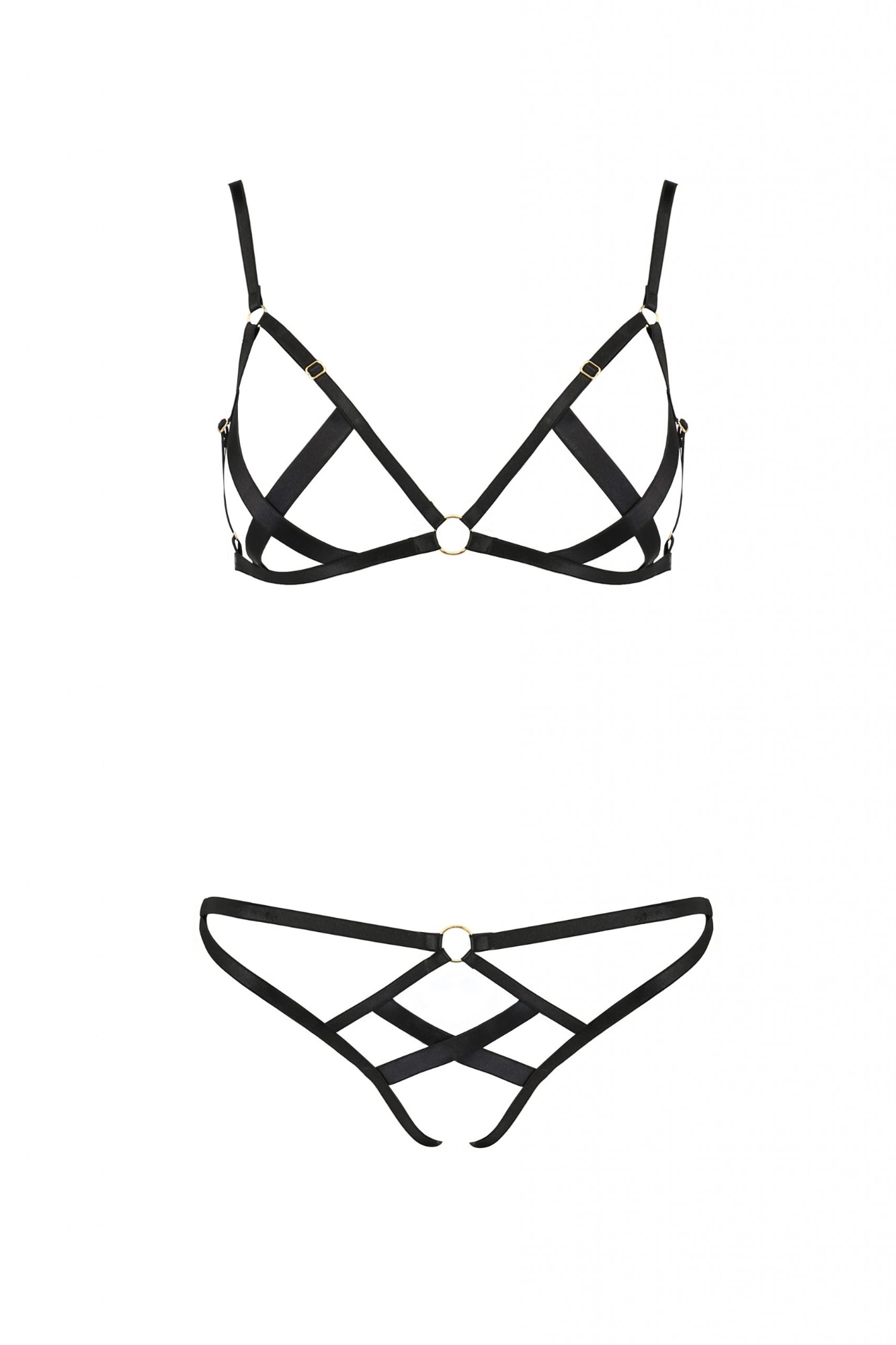 Set Lenjerie Harness Nicky, Negru, L/XL, #3, Erotic24.ro